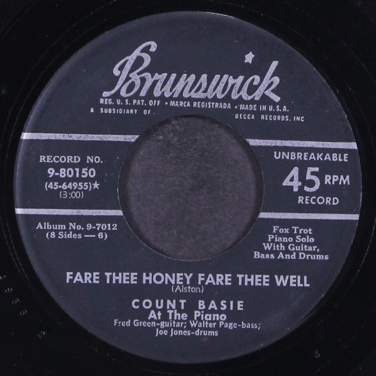 fare thee honey fare thee well / red wagon by COUNT BASIE