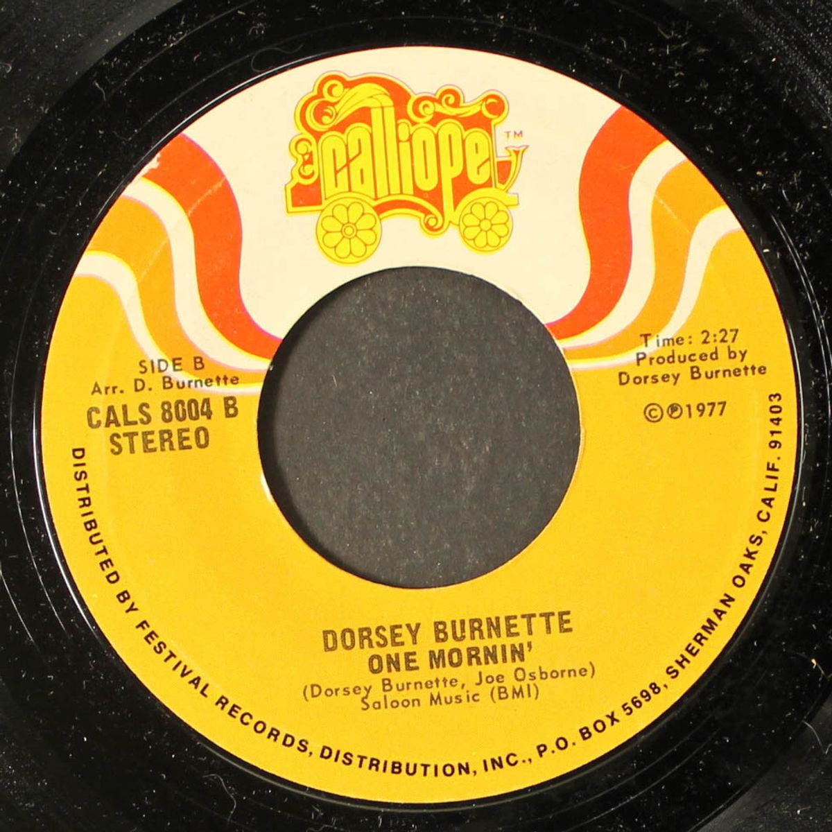 one mornin' / things i treasure by DORSEY BURNETTE