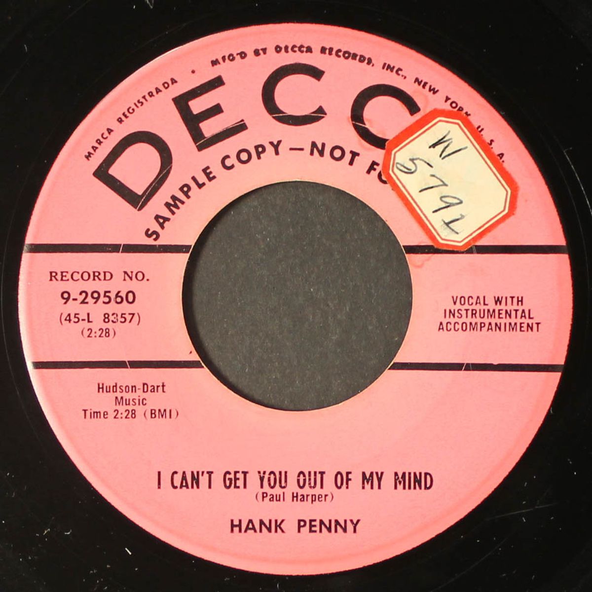 i can't get you out of my mind by HANK PENNY