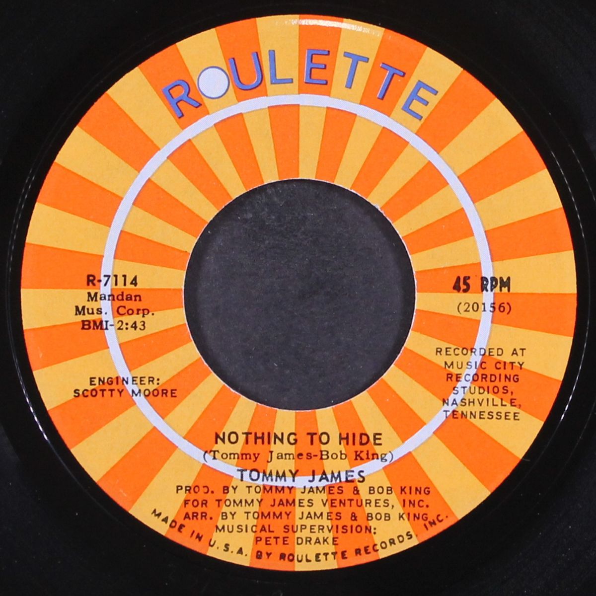 nothing to hide / walk a country mile by TOMMY JAMES