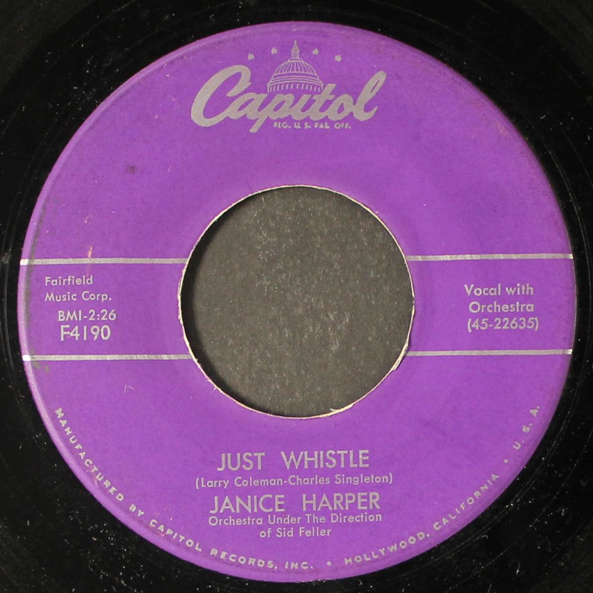 just whistle / let me call you sweetheart by JANICE HARPER