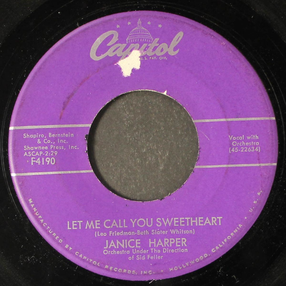 just whistle / let me call you sweetheart by JANICE HARPER