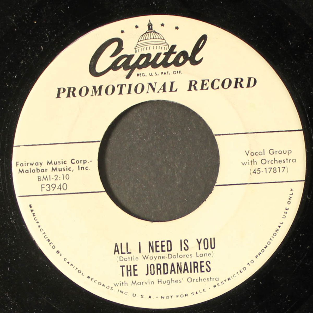 little miss ruby / all i need is you by JORDANAIRES