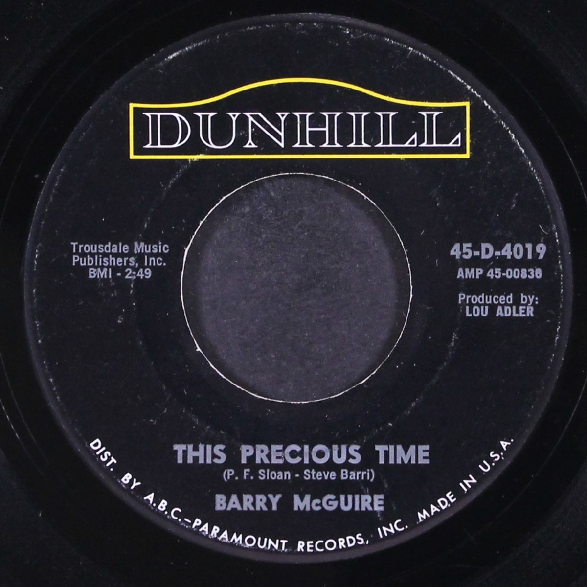 this precious time / don't you wonder where it's at by BARRY MCGUIRE