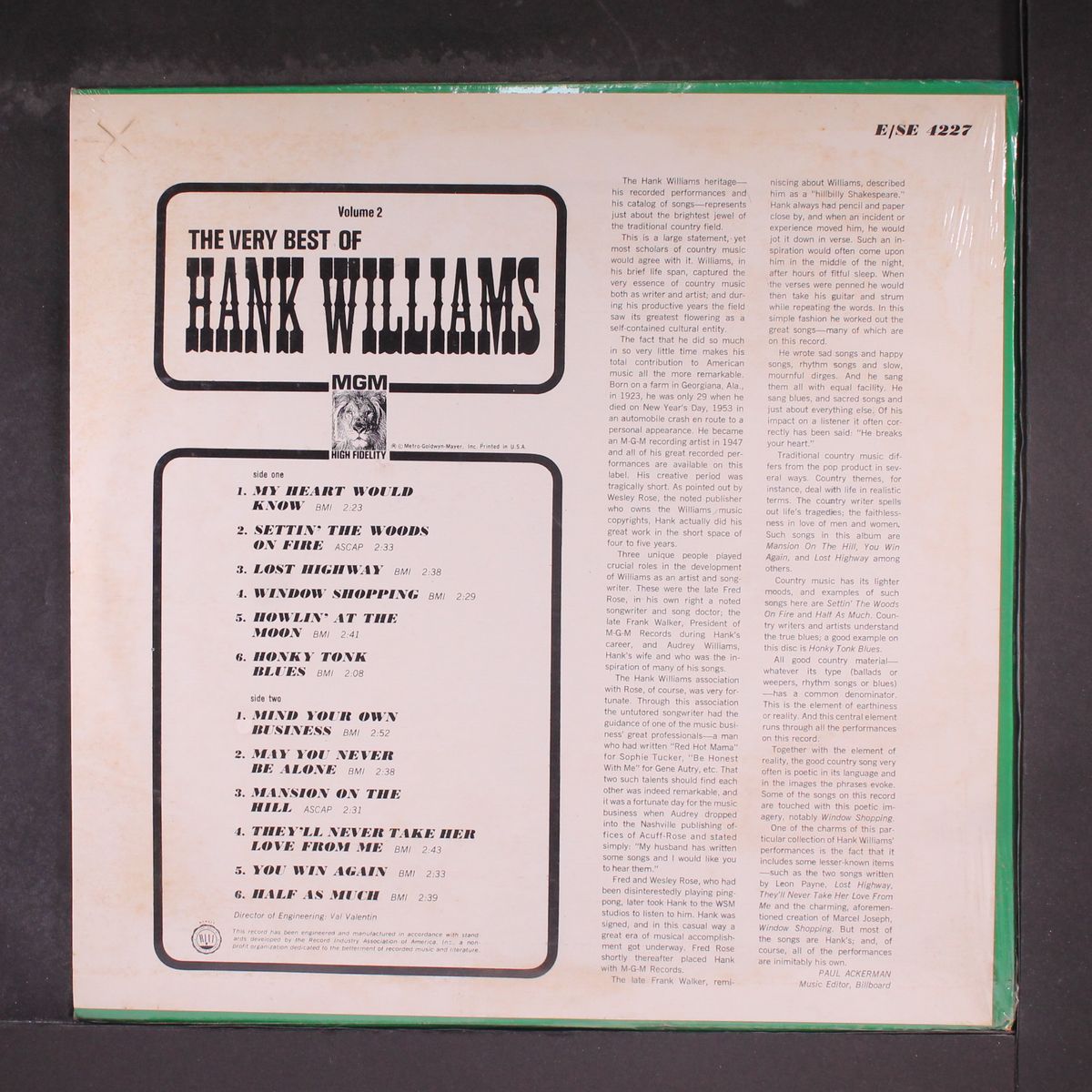 the very best of, vol. 2 by HANK WILLIAMS
