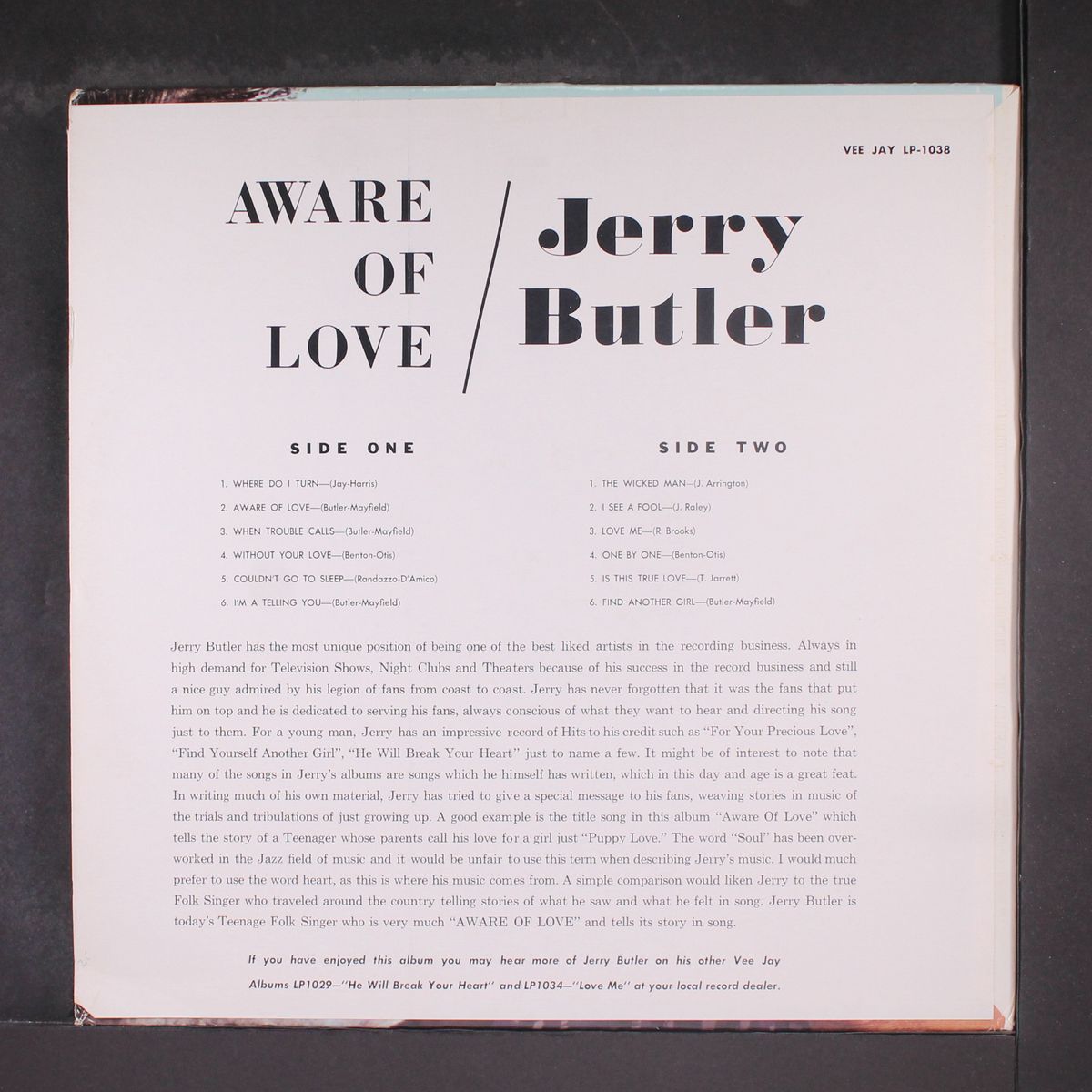 aware of love by JERRY BUTLER
