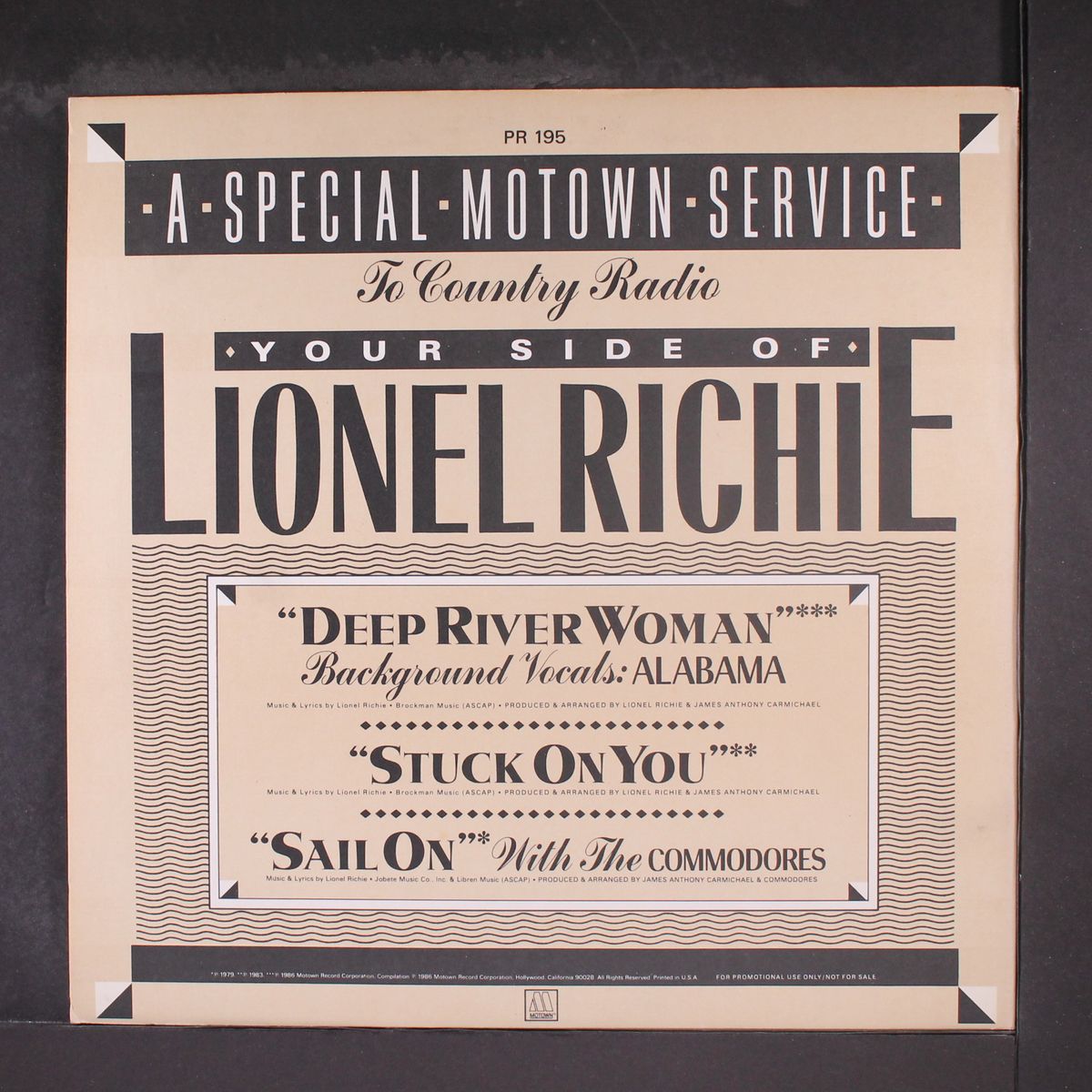 a special motown service to country radio by LIONEL RICHIE