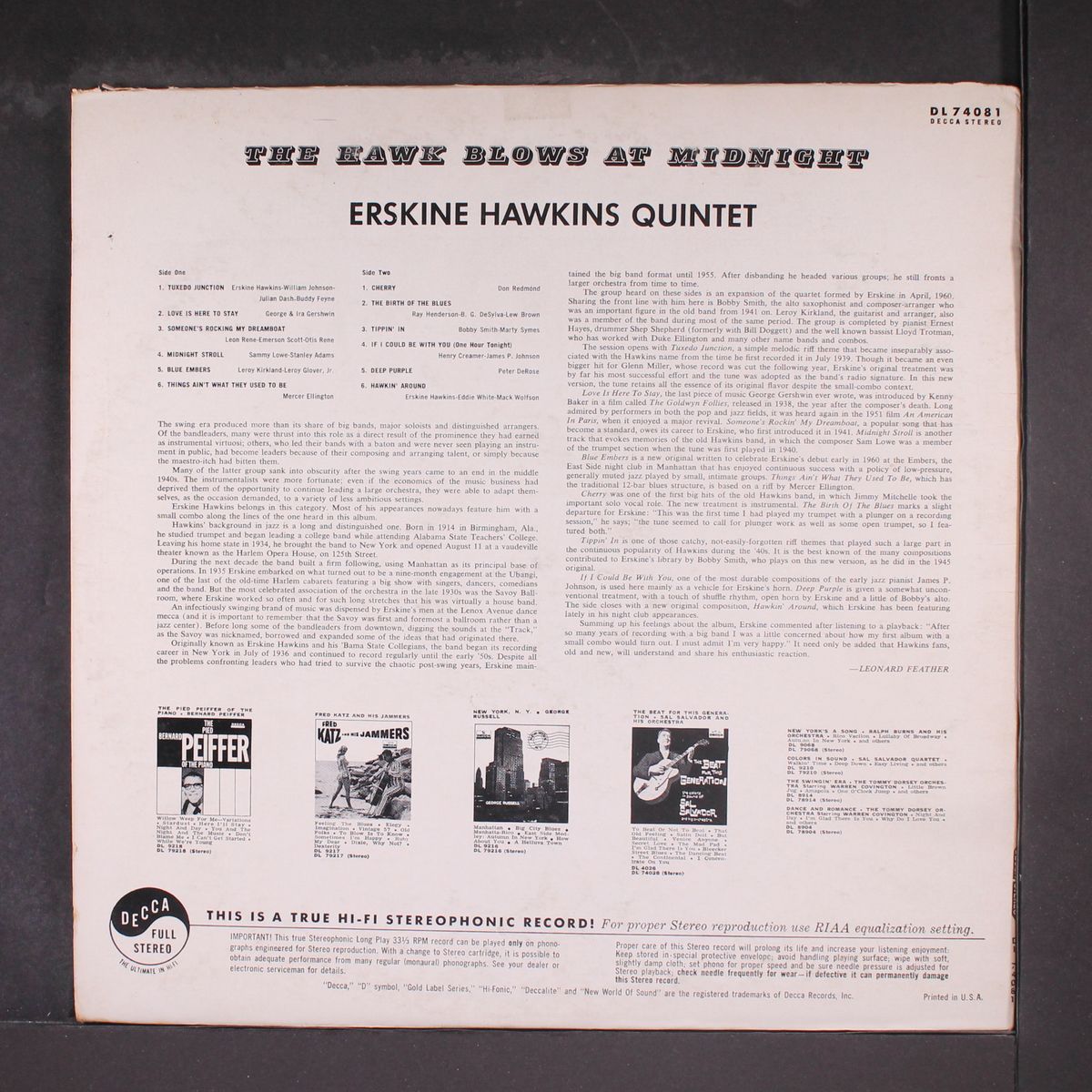 the hawk blows at midnight by ERSKINE HAWKINS