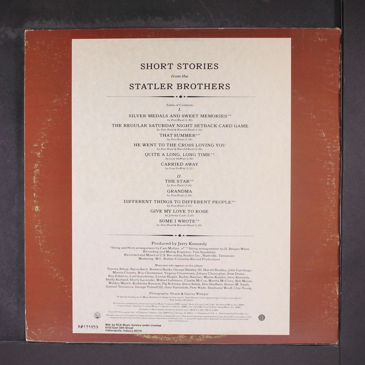 short stories by STATLER BROTHERS