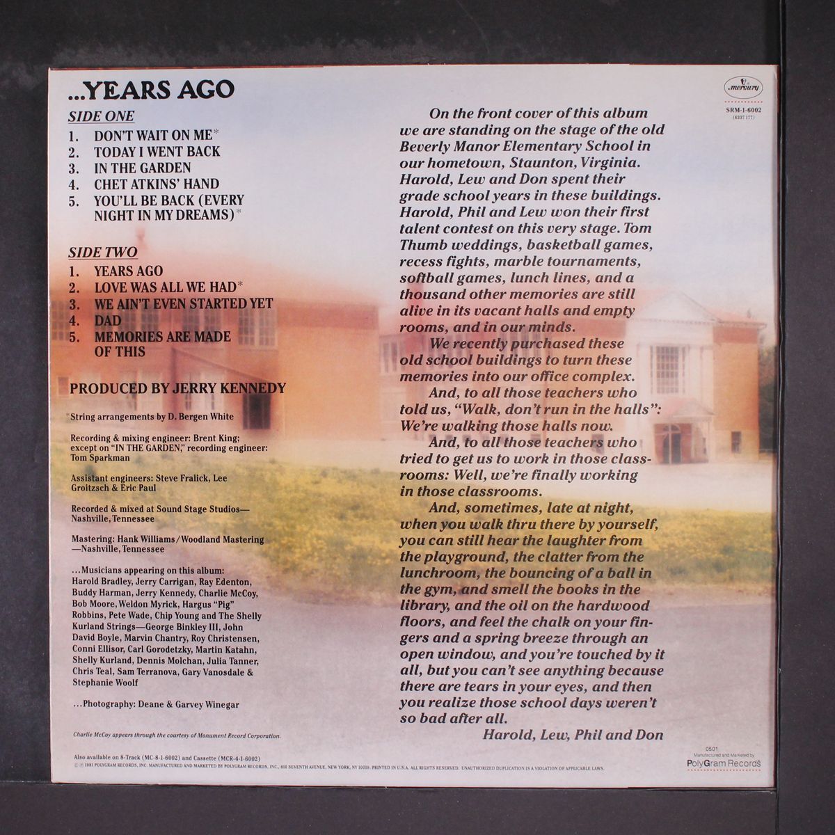 years ago by STATLER BROTHERS