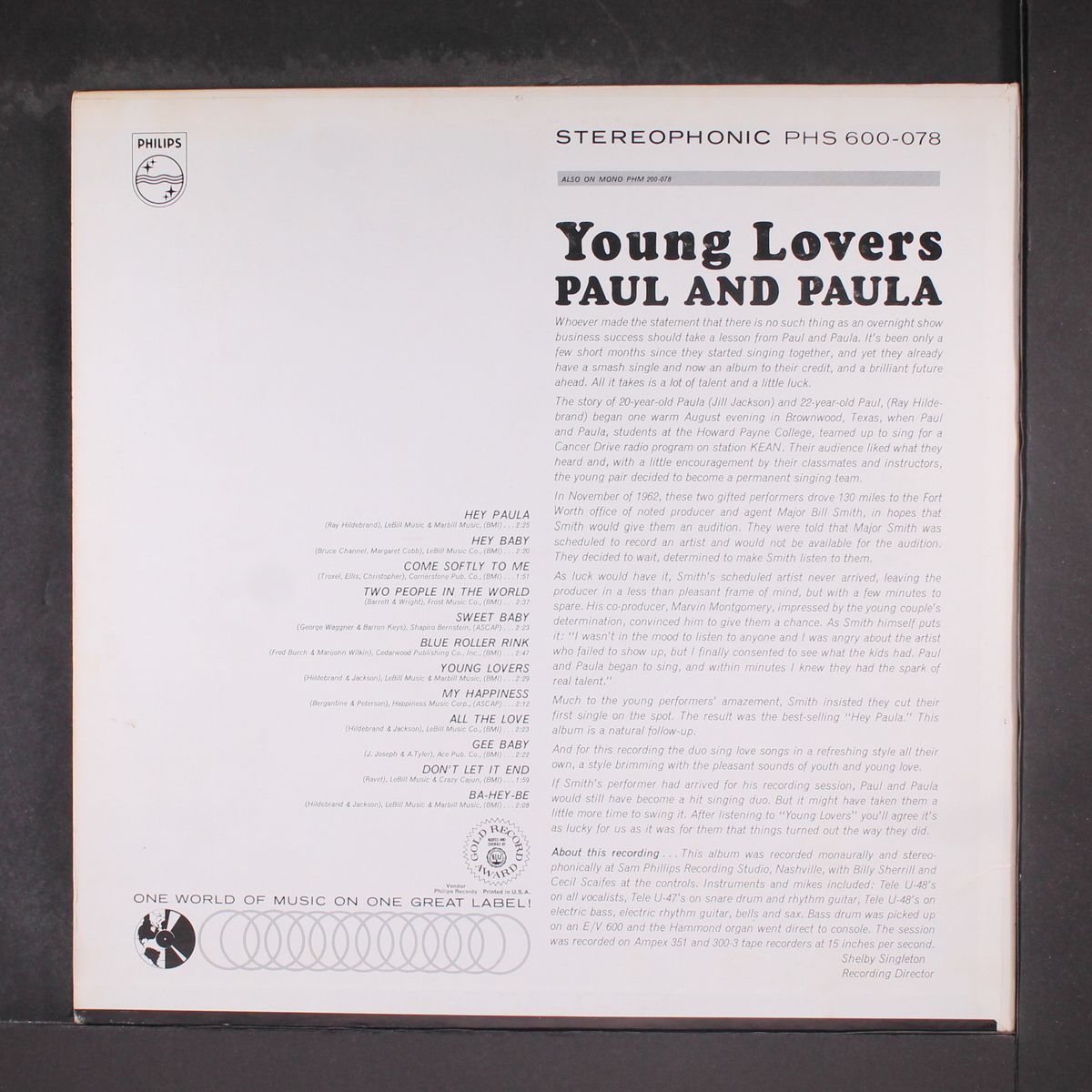 sing for young lovers by PAUL & PAULA