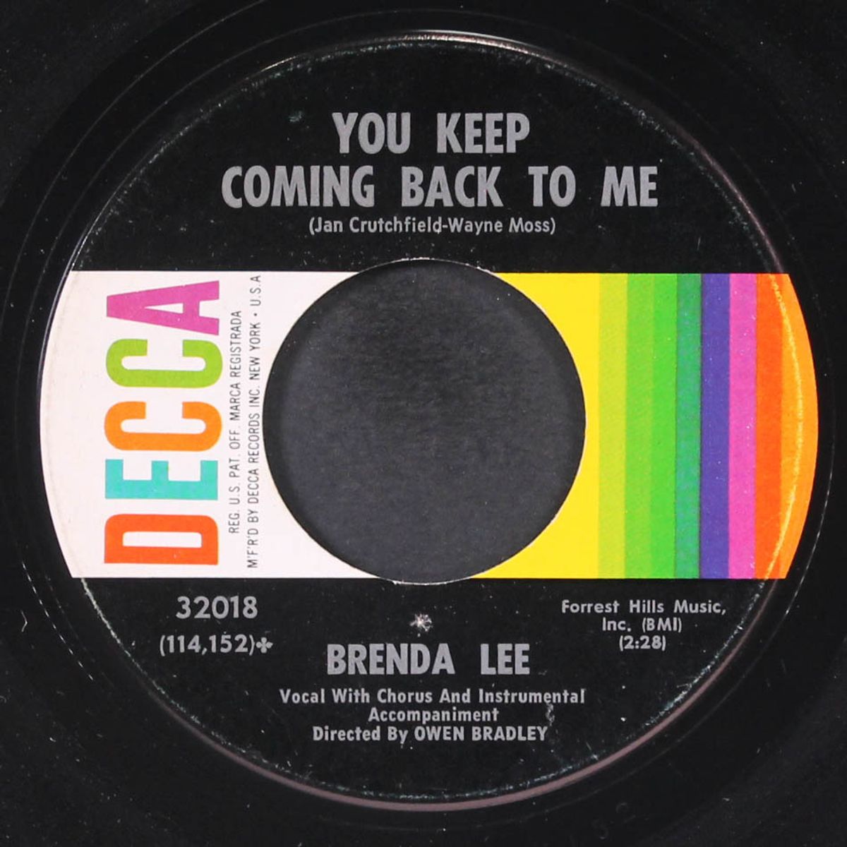 coming on strong / you keep coming back to me by BRENDA LEE