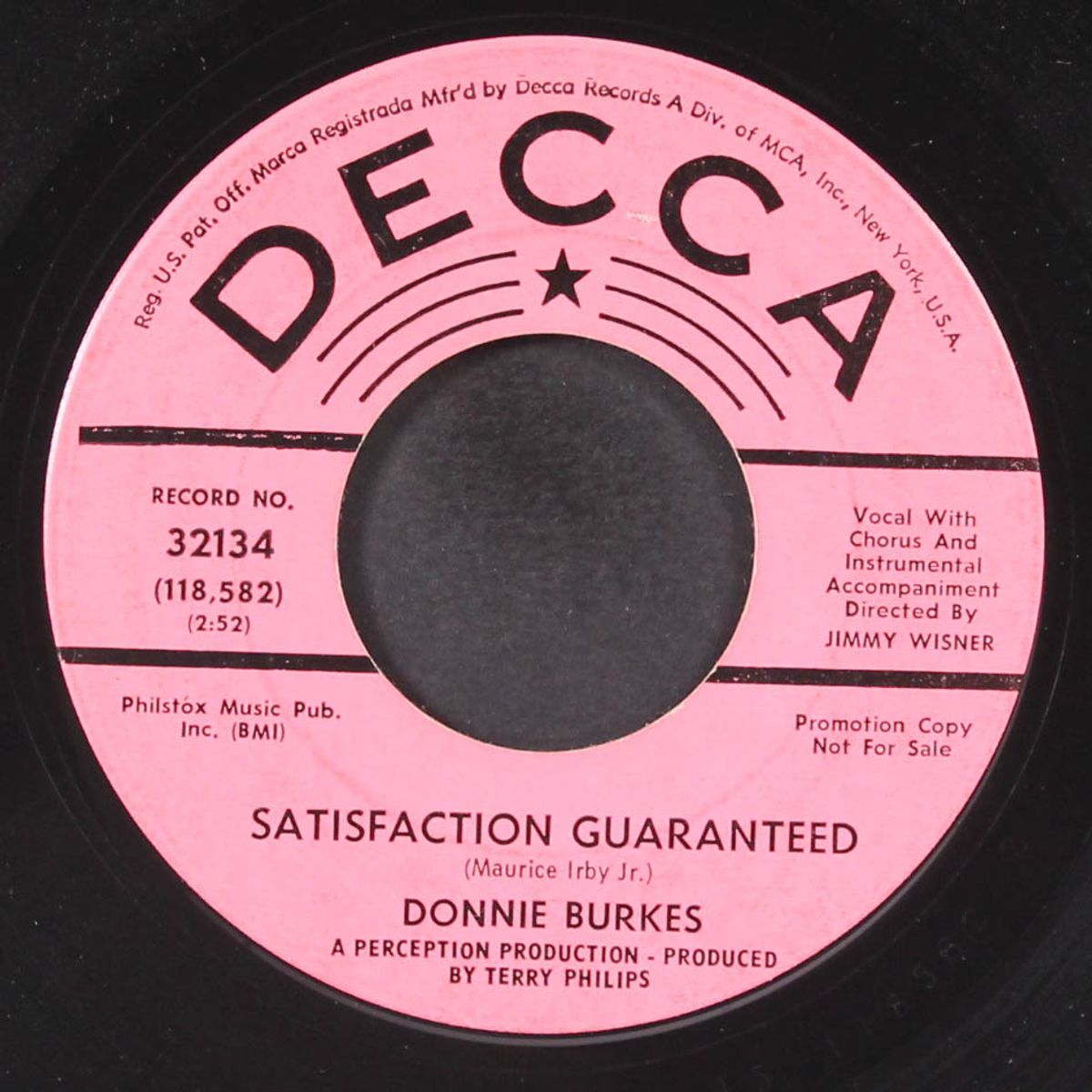 satisfaction guaranteed / why don't you smile now by DONNIE BURKES