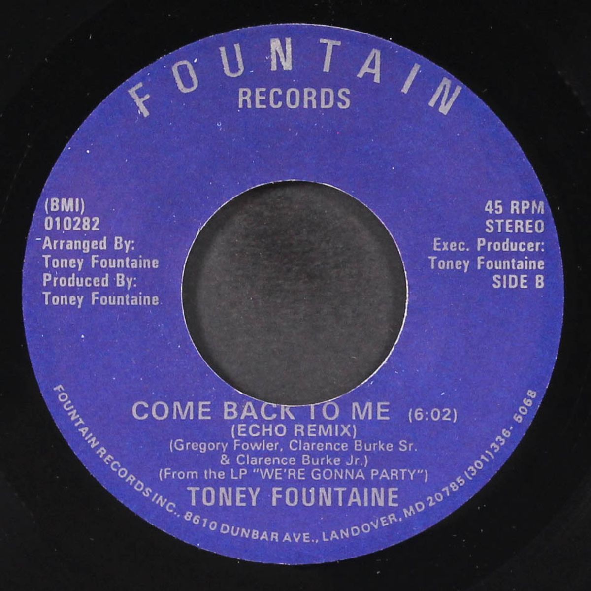 come back to me / same (echo remix) by TONEY FOUNTAINE
