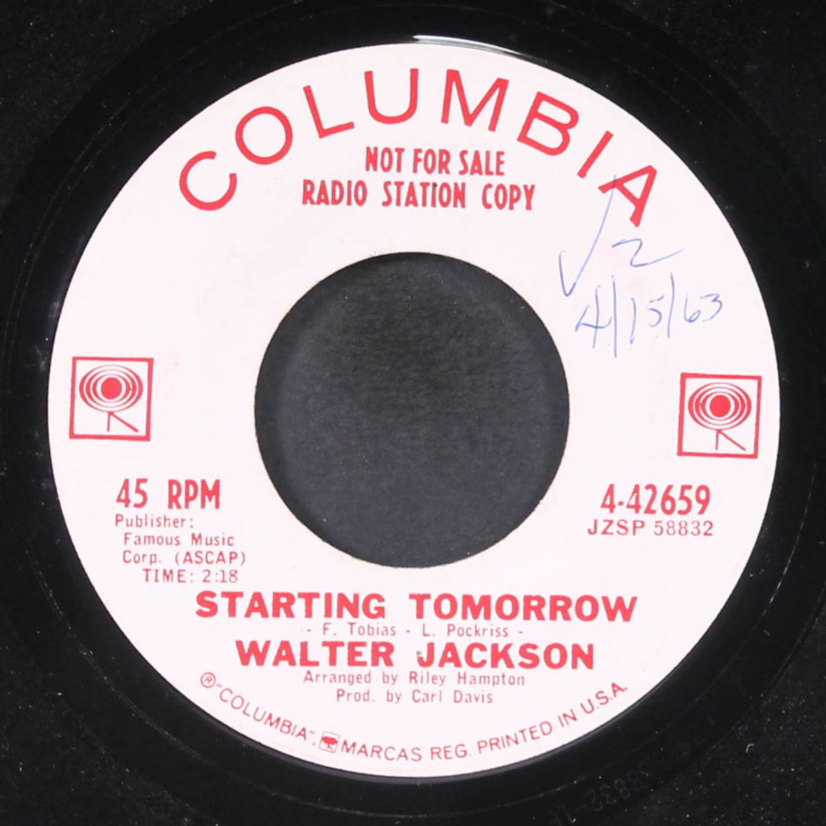 then only then / starting tomorrow by WALTER JACKSON