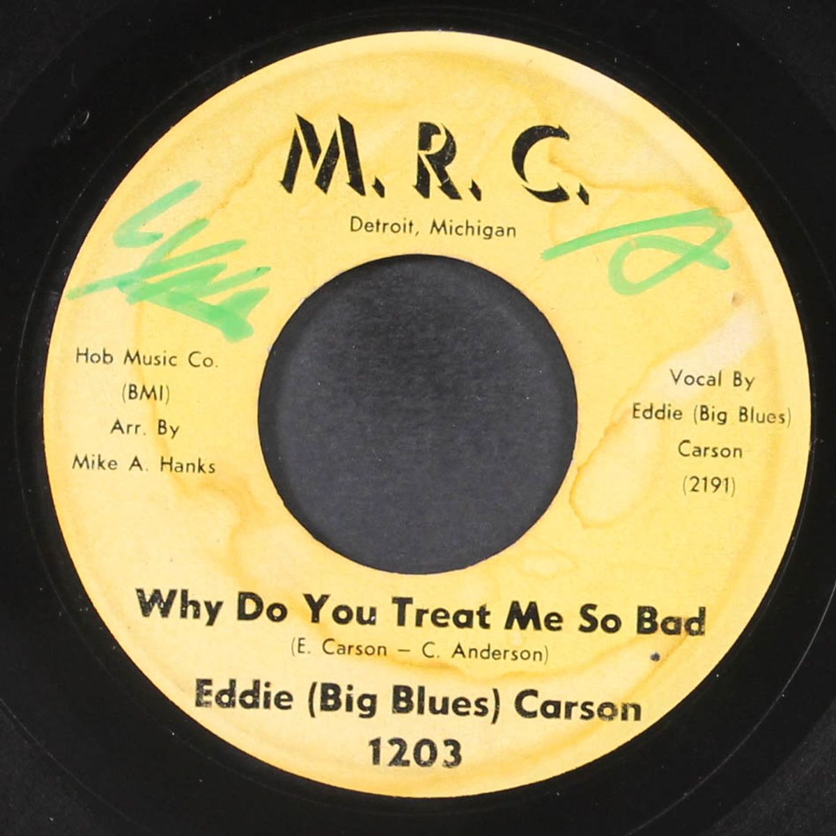 why do you treat me so bad / the bloody bloody bombs by EDDIE (BIG BLUES) CARSON