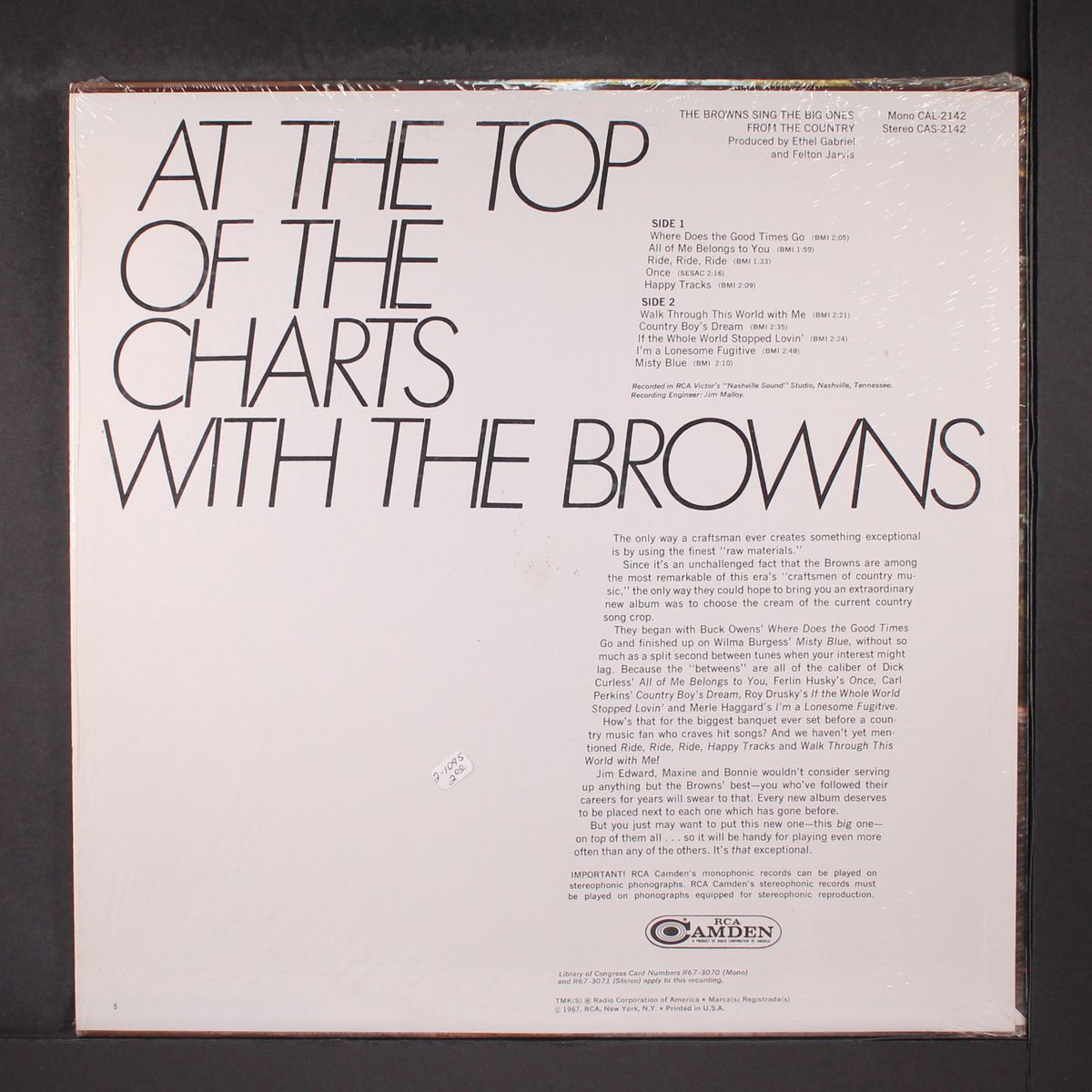sing the big ones from the country by BROWNS