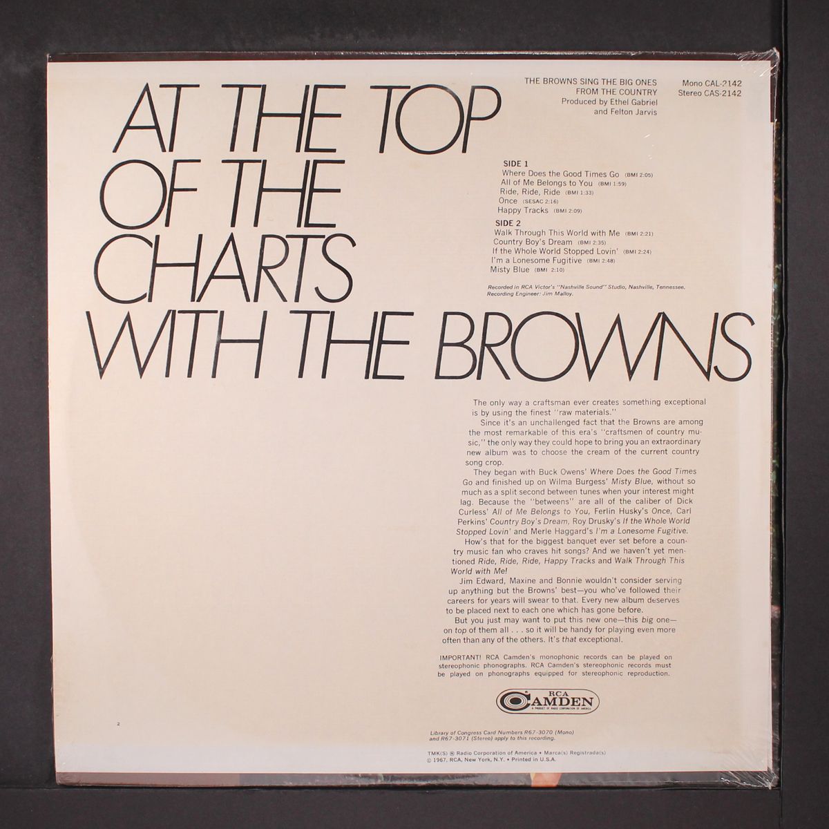 sing the big ones from the country by BROWNS