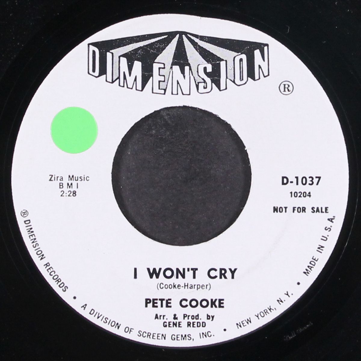i won't cry / little darlin' by PETE COOKE