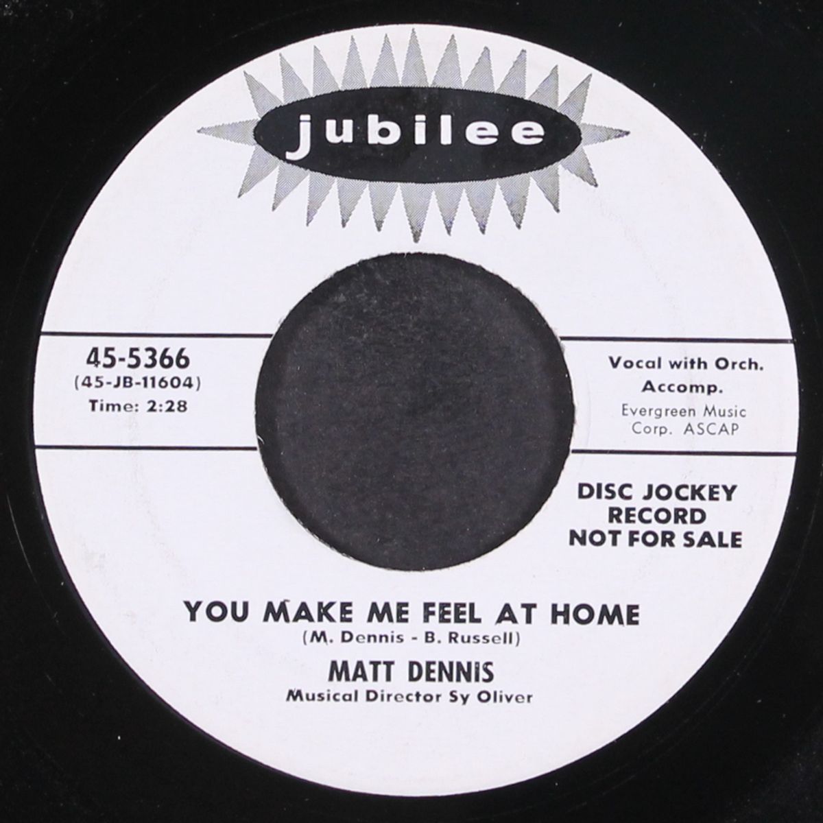 show me the way to go home / you make me feel at home by MATT DENNIS