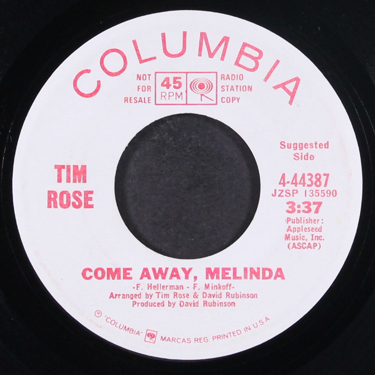 come away, melinda / long time man by TIM ROSE