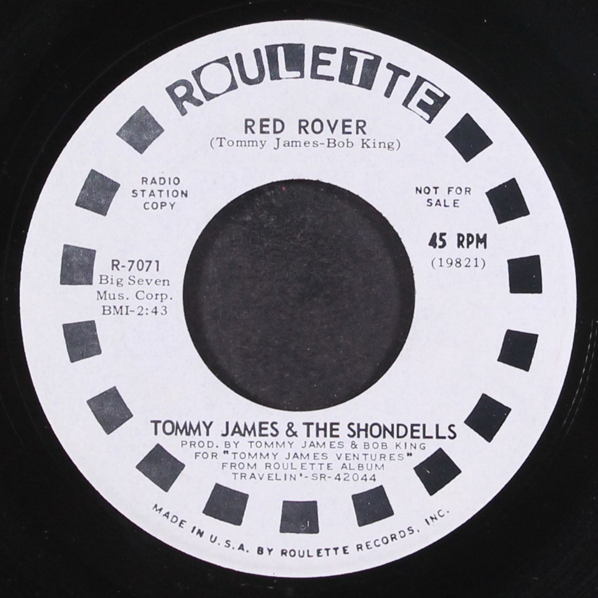red rover / gotta get back to you by TOMMY JAMES & SHONDELLS