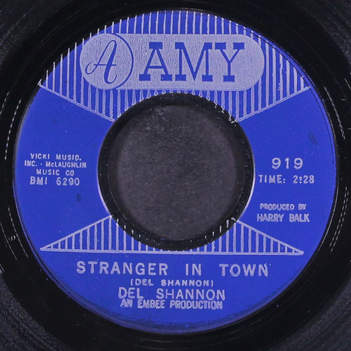 stranger in town / over you by DEL SHANNON