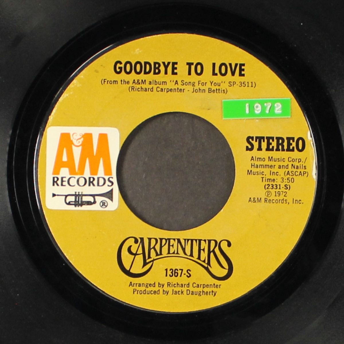 goodbye to love / crystal lullaby by CARPENTERS