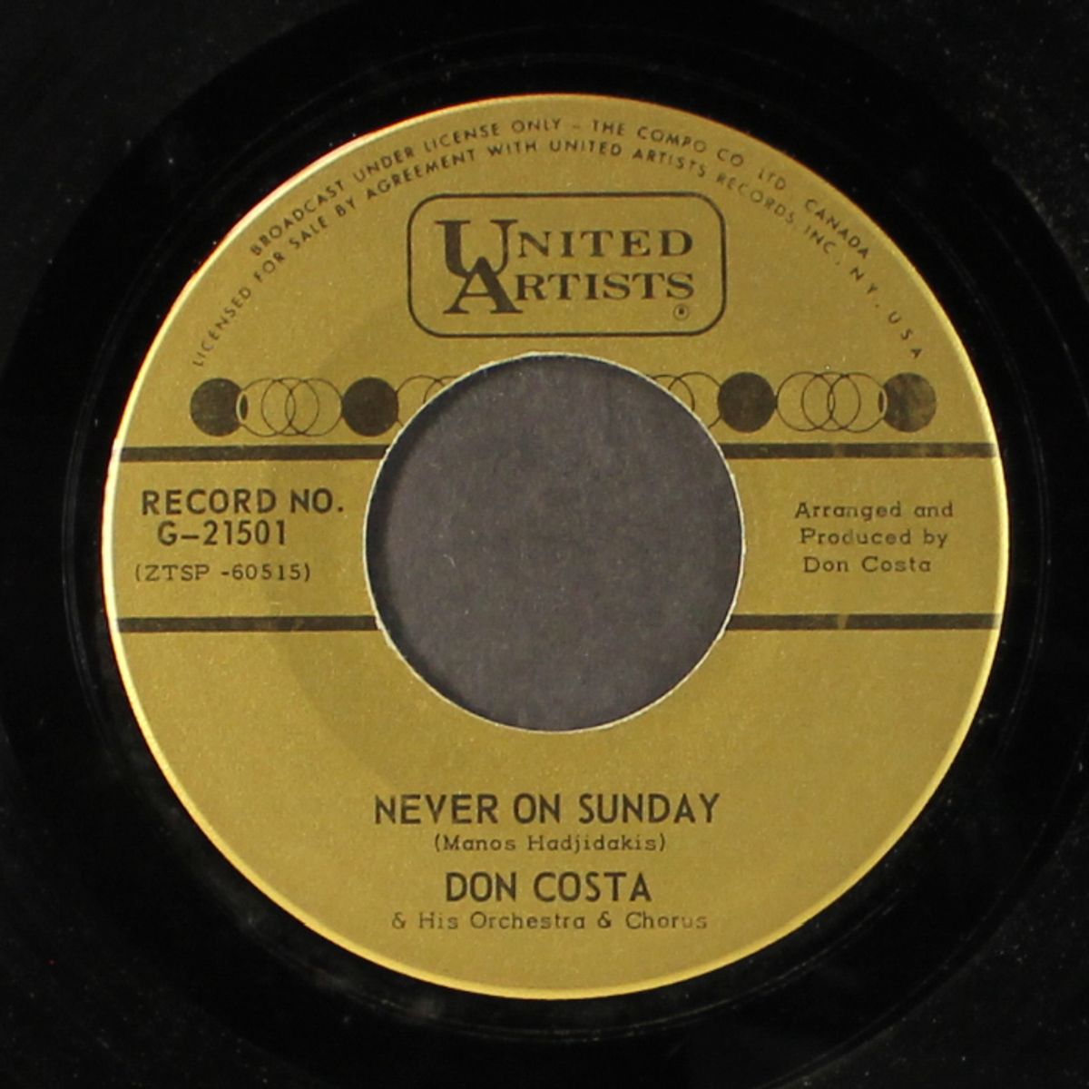 never on sunday / theme from the unforgiven by DON COSTA