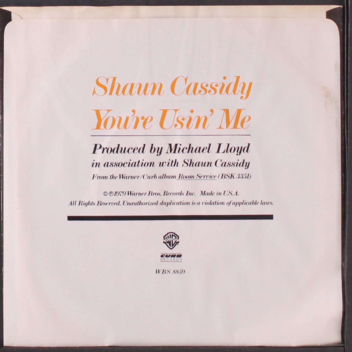you're usin' me by SHAUN CASSIDY