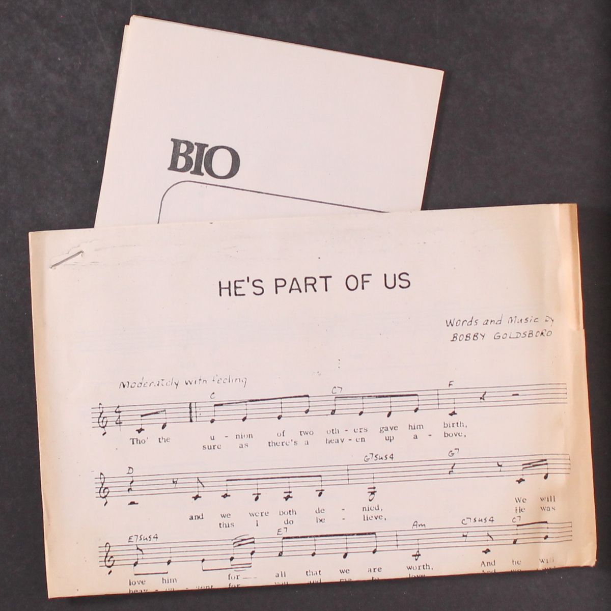 he's part of us / same by BOBBY GOLDSBORO