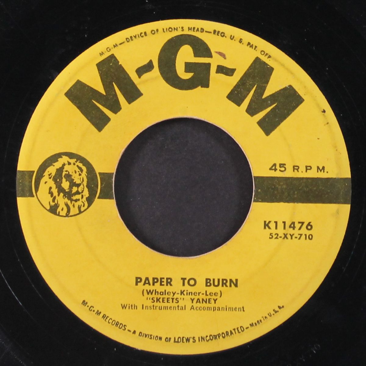 paper to burn / mis me just a little by SKEETS YANEY
