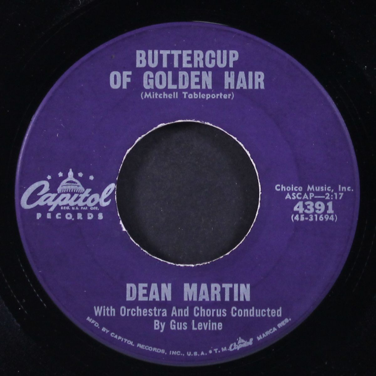 buttercup of golden hair / just in time by DEAN MARTIN