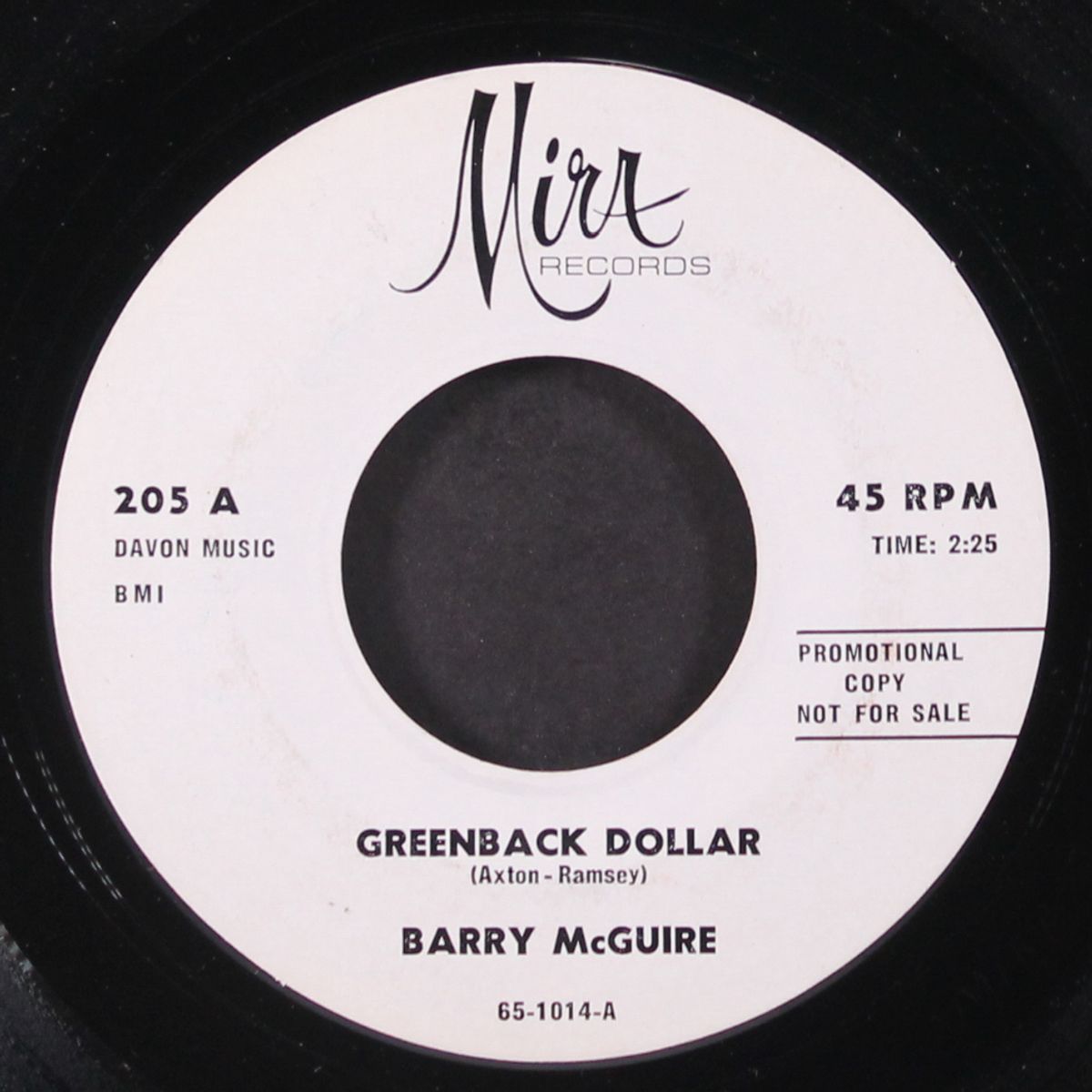 greenback dollar by BARRY MCGUIRE
