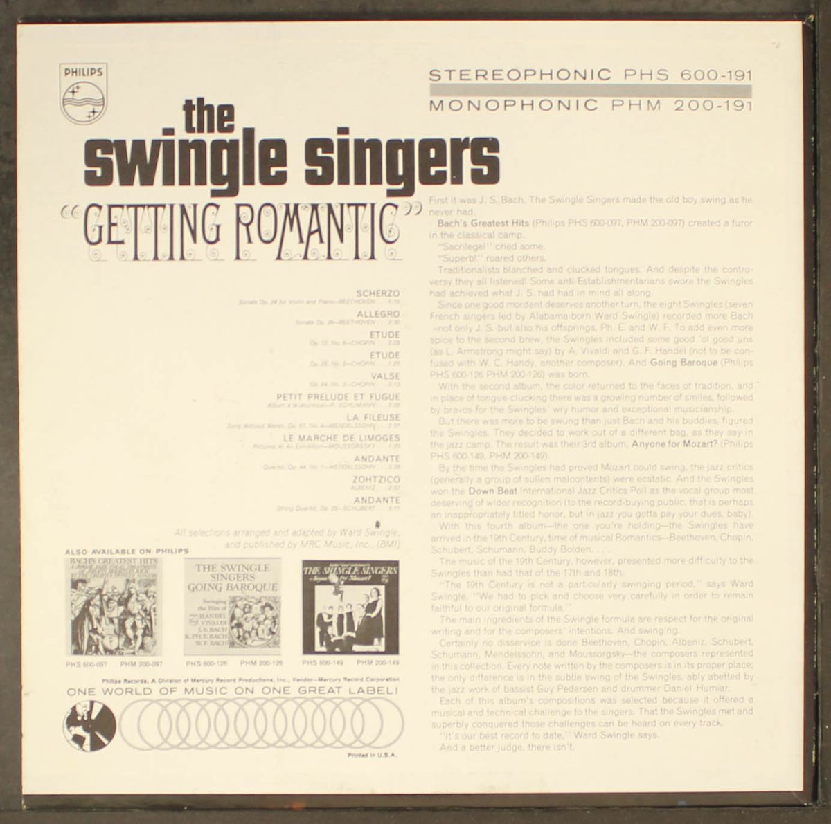 getting romantic by SWINGLE SINGERS