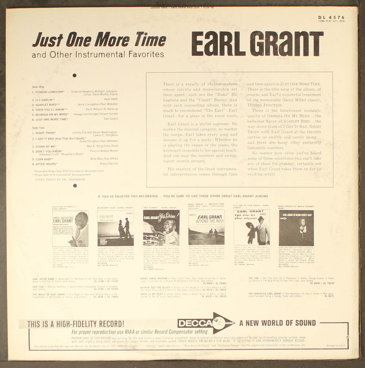 just one more time by EARL GRANT