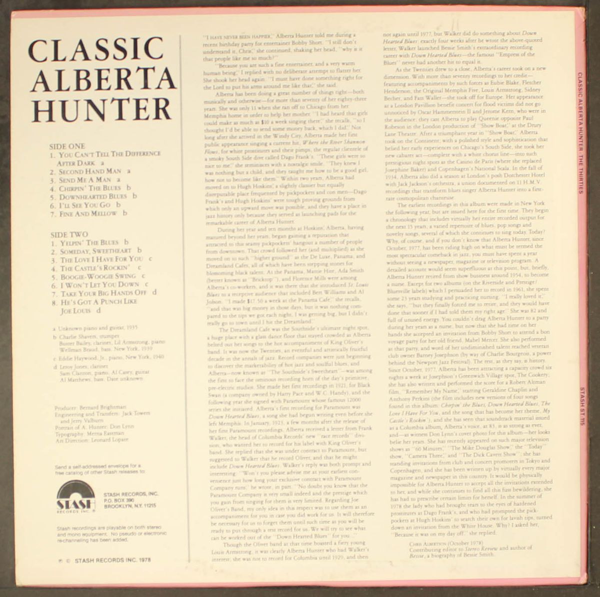the thirties by ALBERTA HUNTER