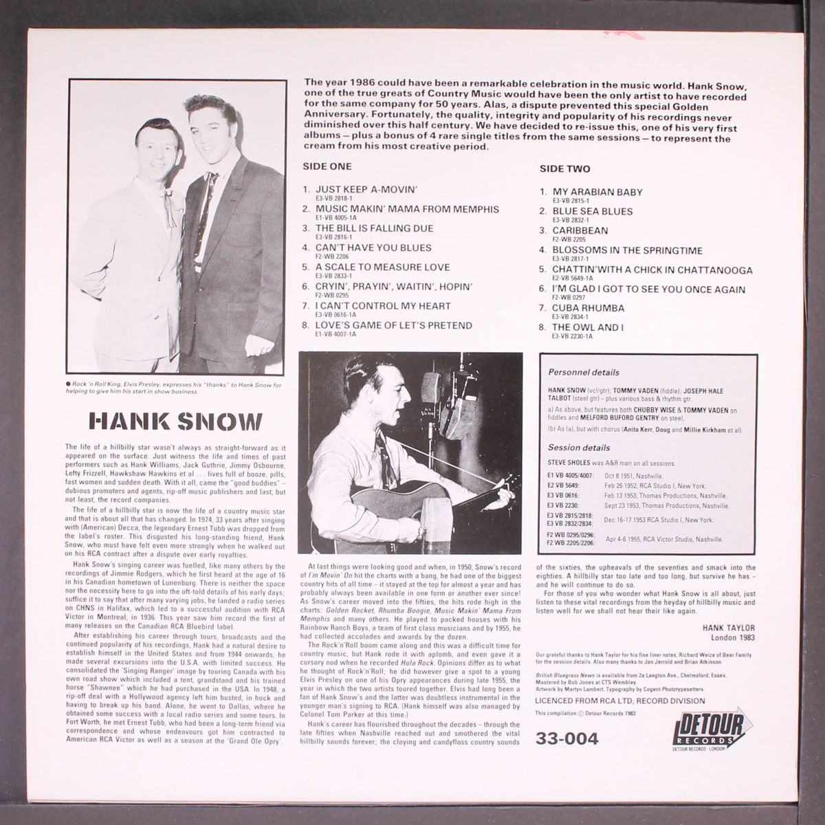 just keep a-movin' by HANK SNOW