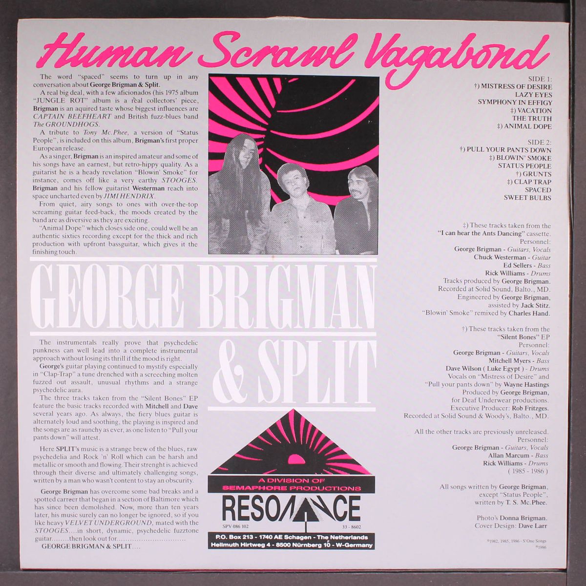 human scrawl vagabond by GEORGE BRIGMAN & SPLIT