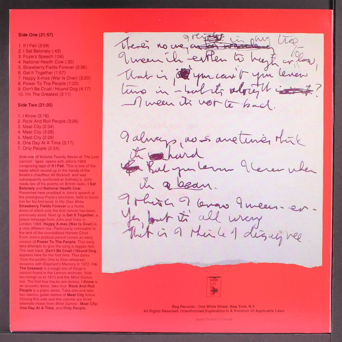the lost lennon tapes, vol. 27 by JOHN LENNON