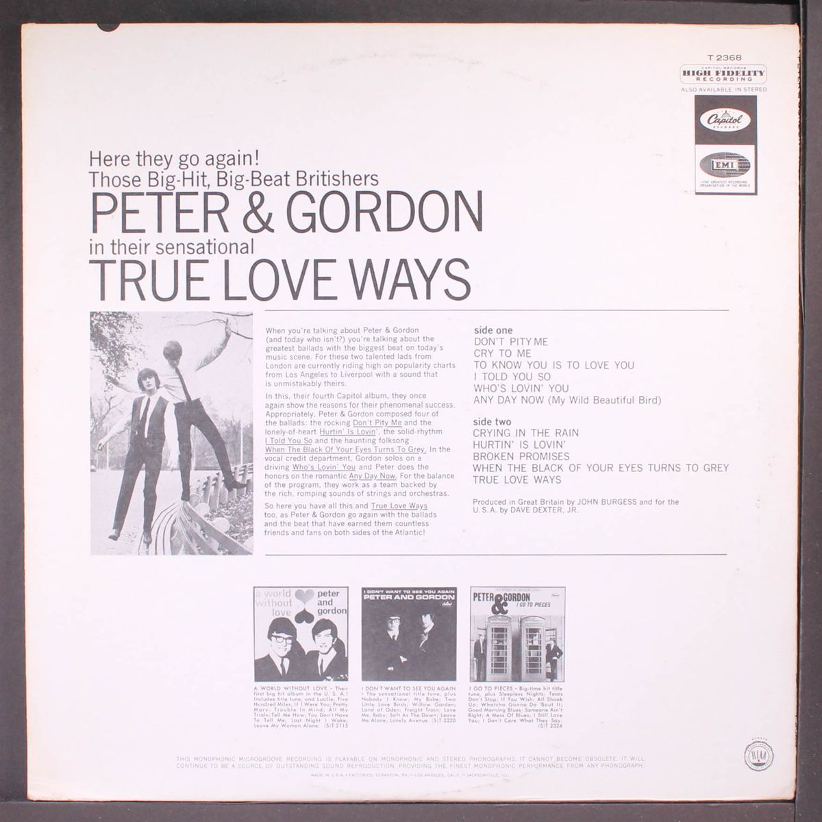 true love ways by PETER & GORDON