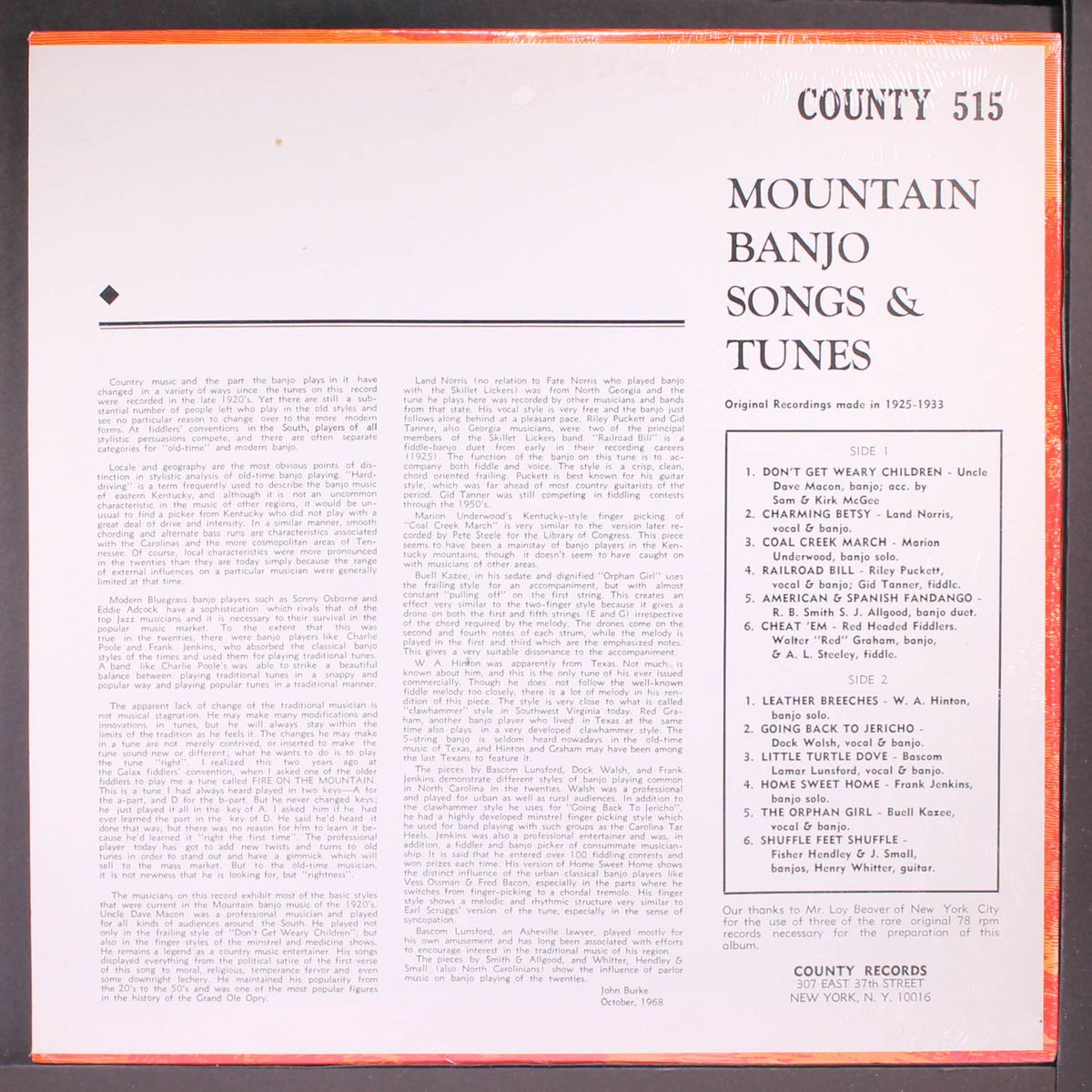 mountain banjo songs & tunes by VARIOUS