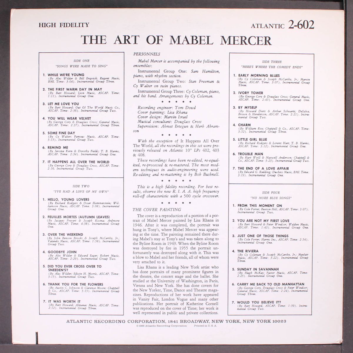 the art of by MABEL MERCER