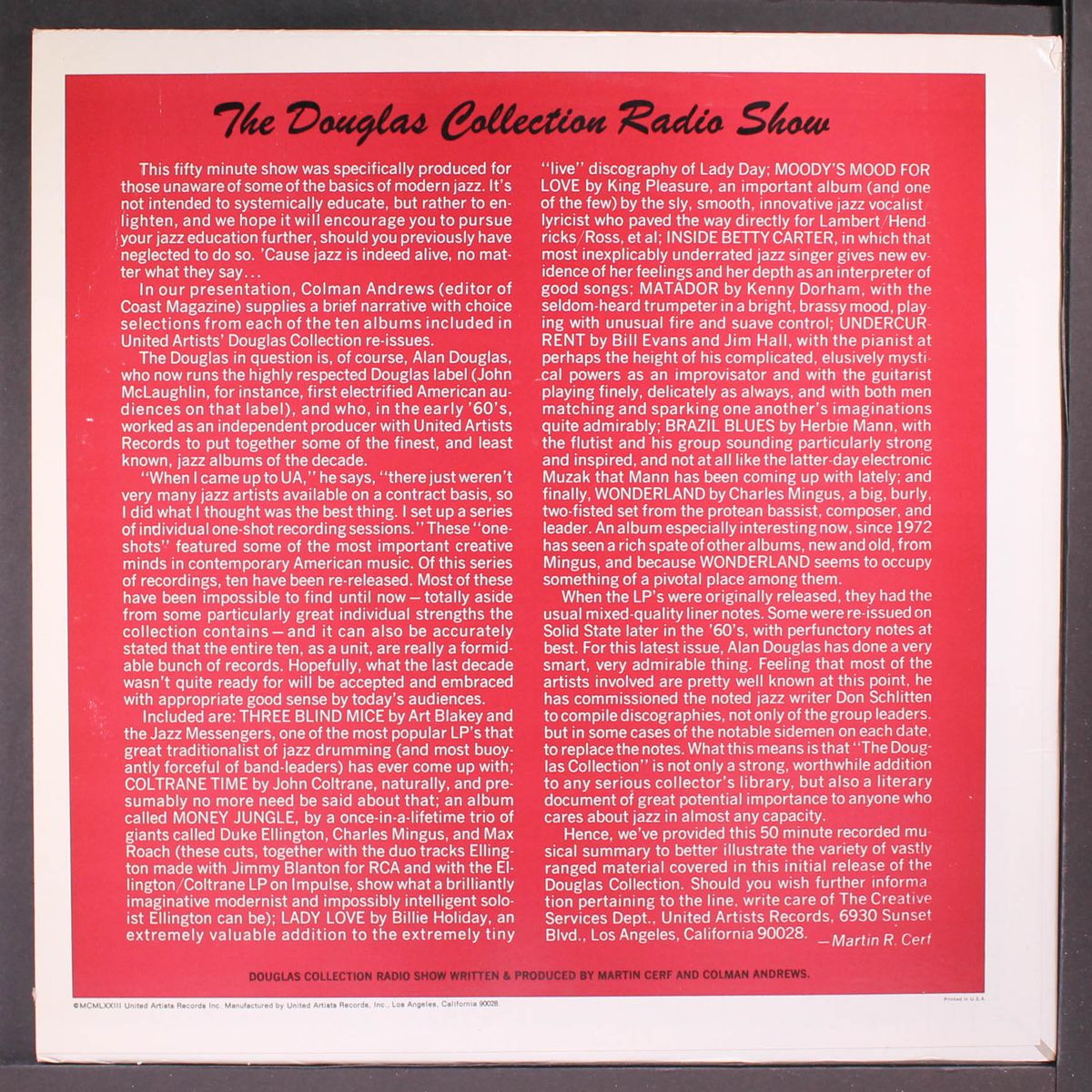 the douglas collection radio show by VARIOUS