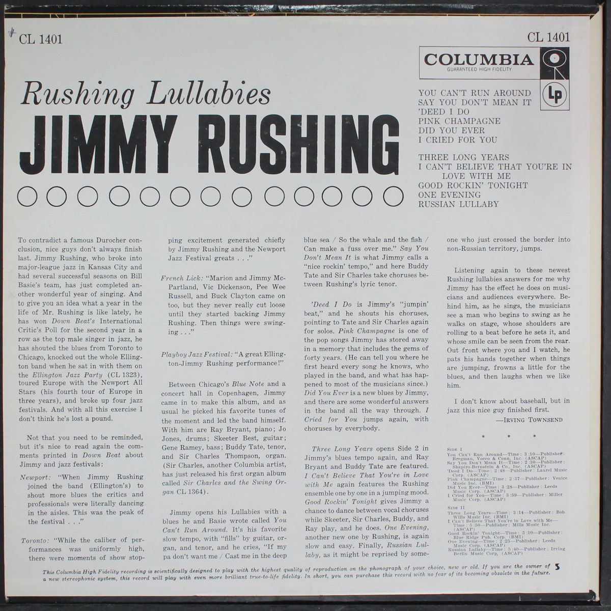 rushing lullabies by JIMMY RUSHING