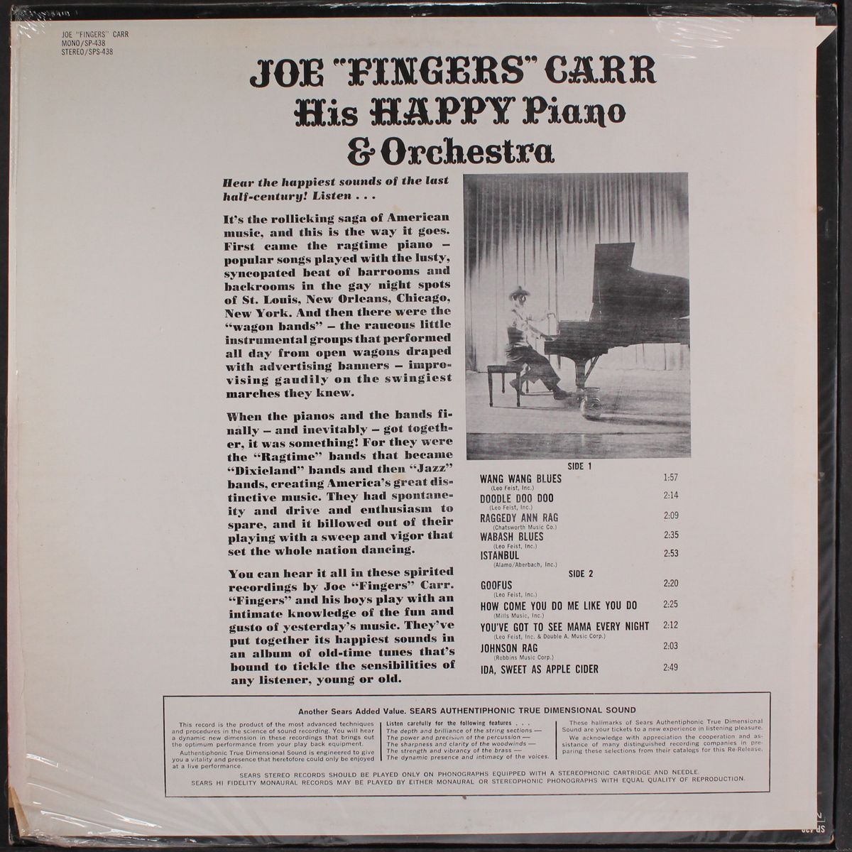 his happy piano by JOE 'FINGERS' CARR
