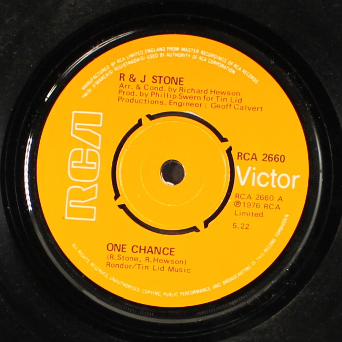 i just can't get it right / one chance by R & J STONE