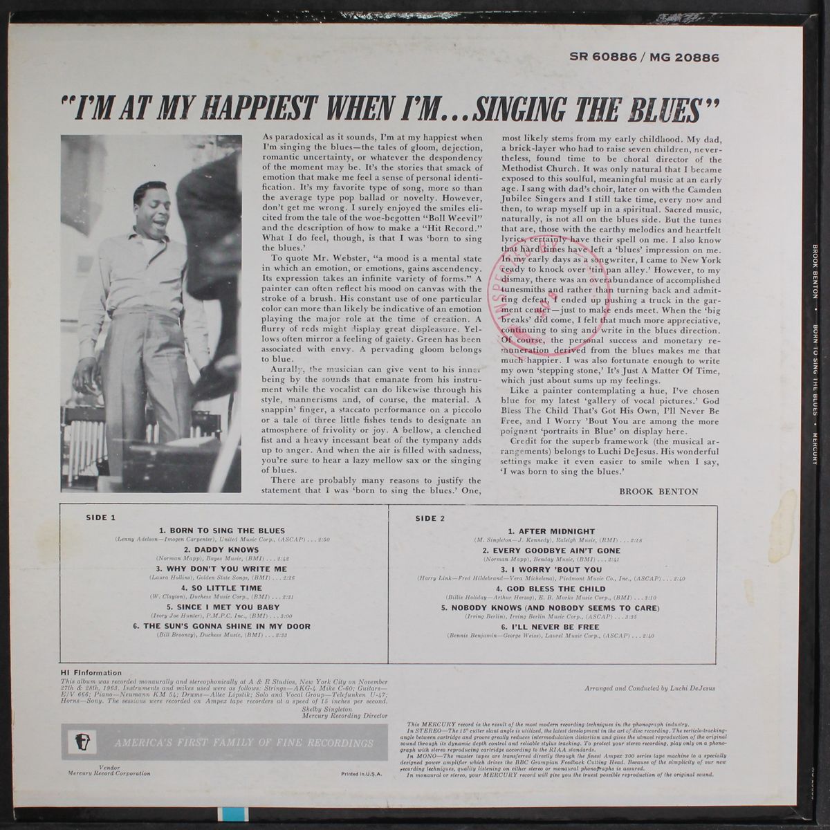 born to sing the blues by BROOK BENTON