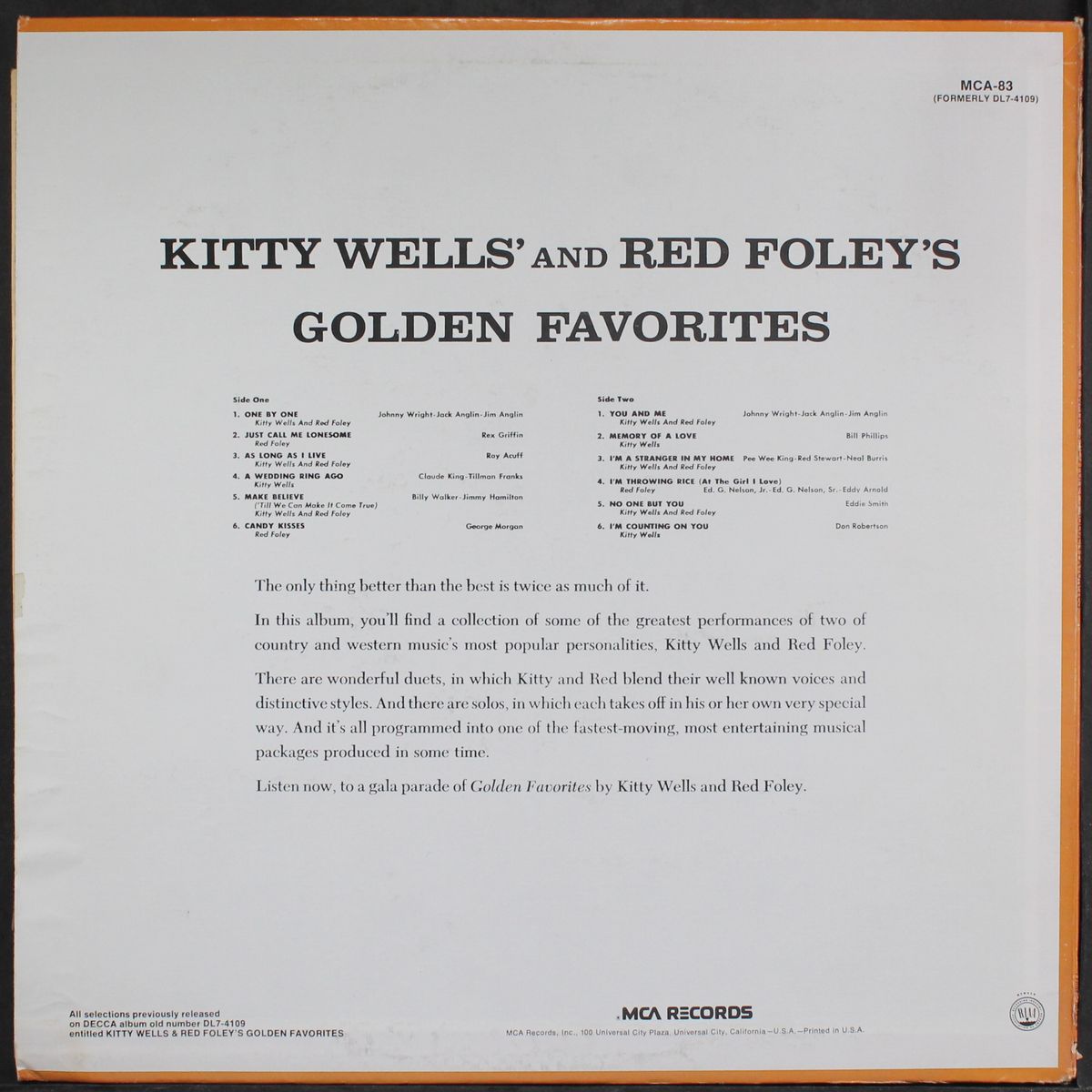 golden favorites by KITTY WELLS & RED FOLEY