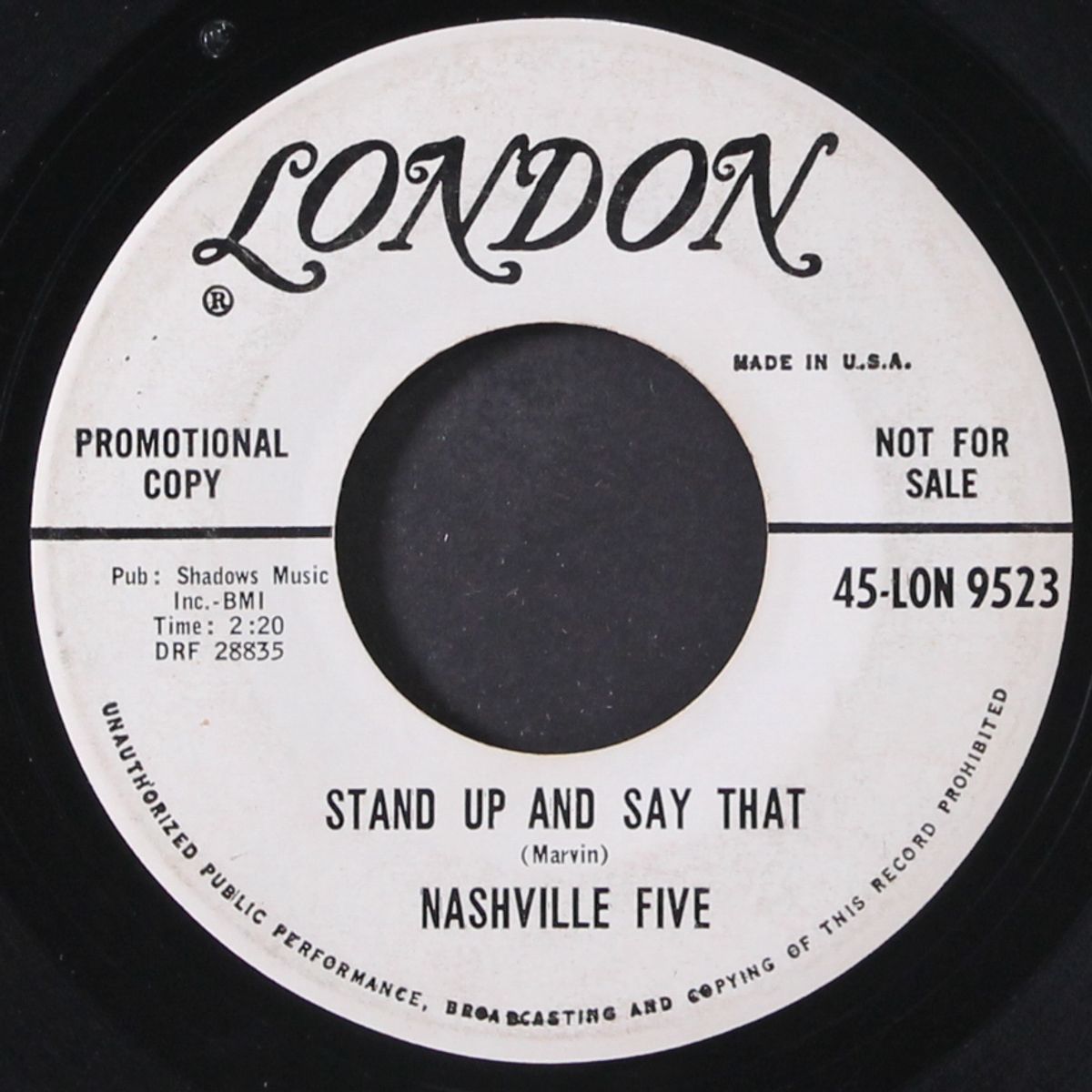 like nashville / stand up and say that by NASHVILLE FIVE